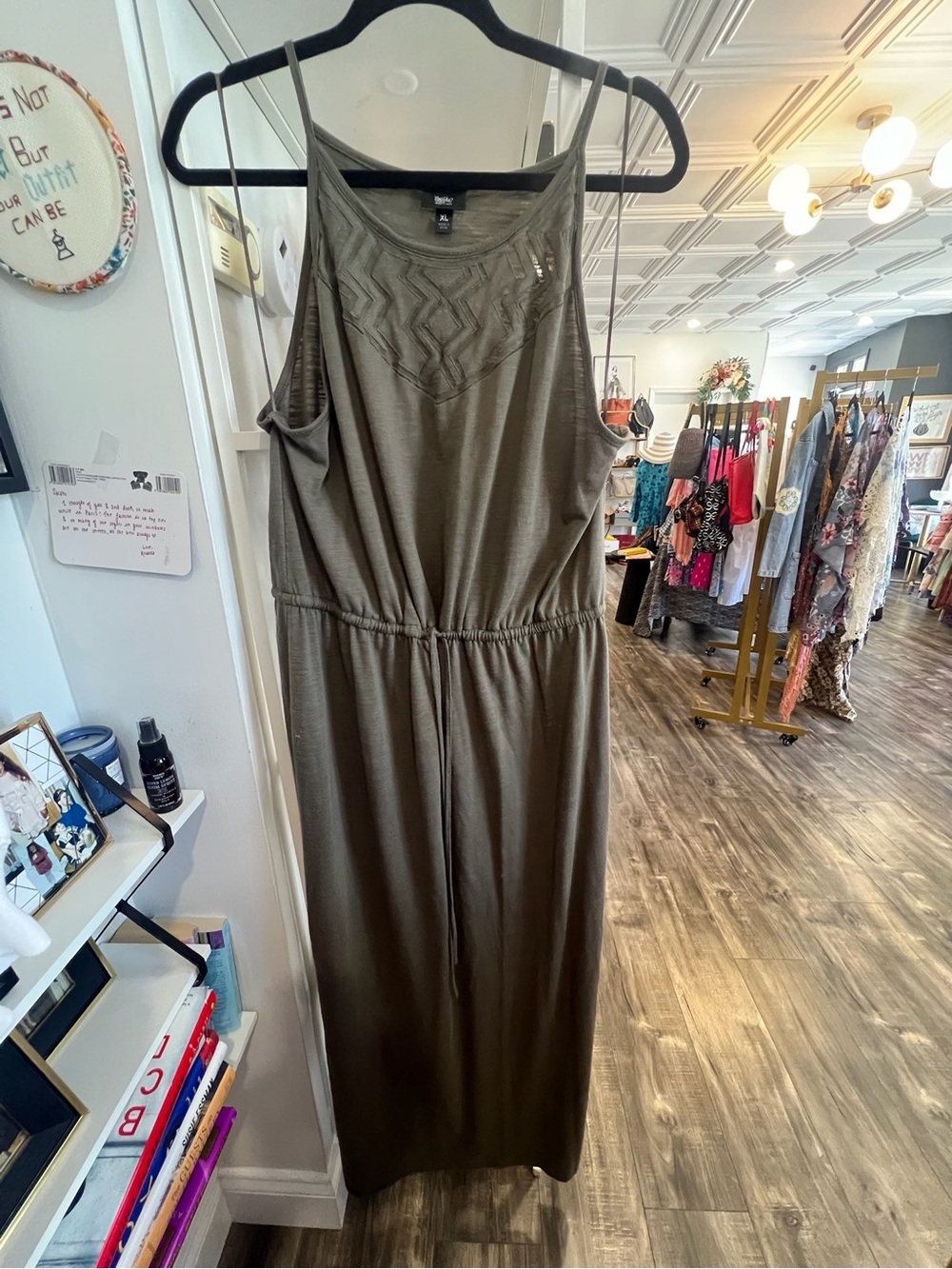 Mossimo Supply Co. Olive Green Sleeveless Maxi Dress